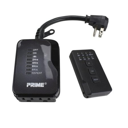 PRIME WIRE & CABLE Prime Wire & Cable 3001318 Outdoor 24 Hour Timer with Remote; Black 3001318